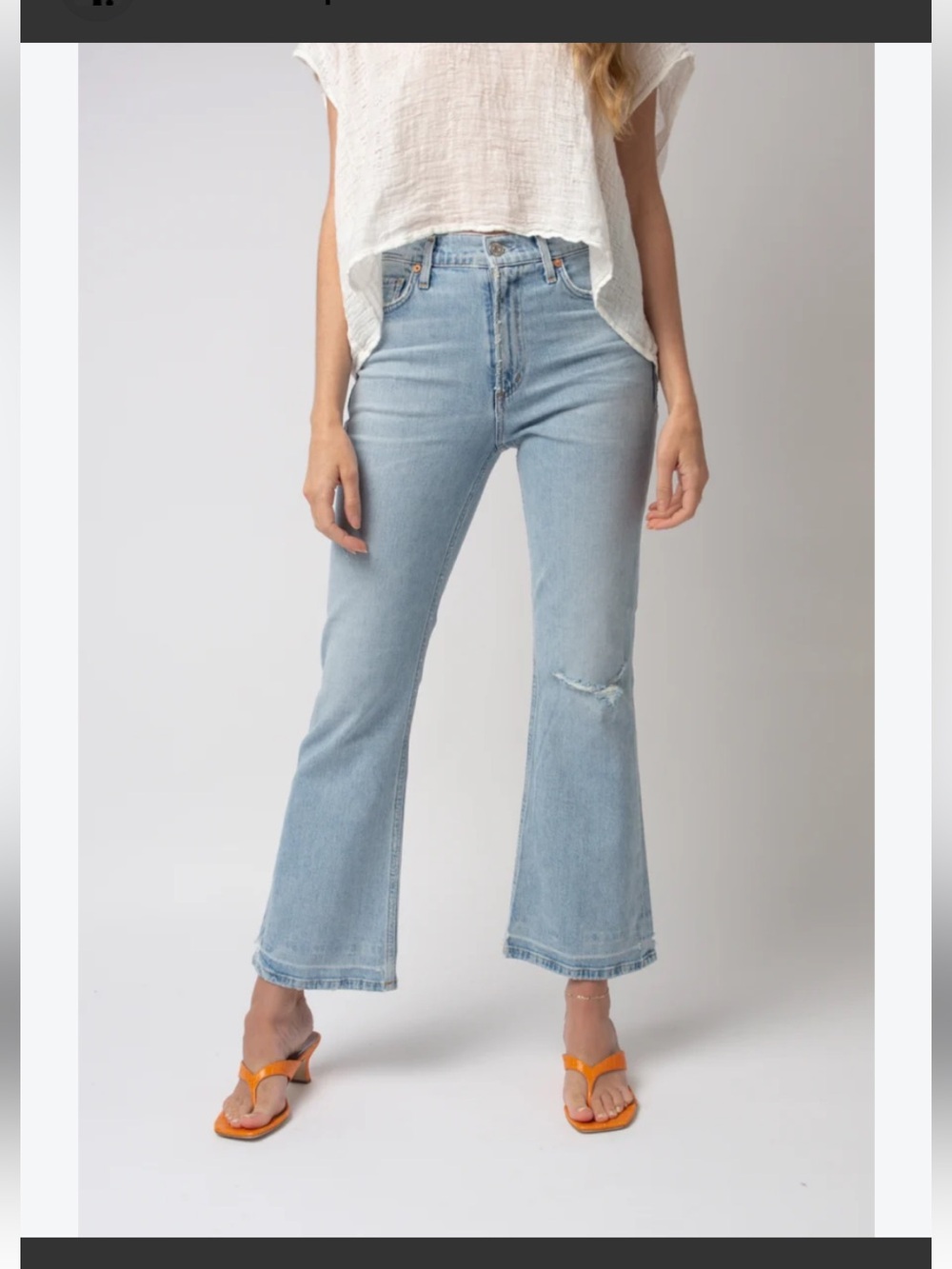 Citizens Of Humanity Light Blue distressed Flare Jeans sz 27